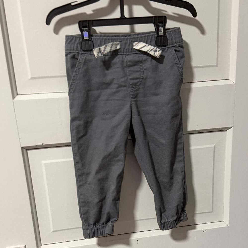 Garanimals Gray Elastic Waist Jogger Pants with Striped Drawstring